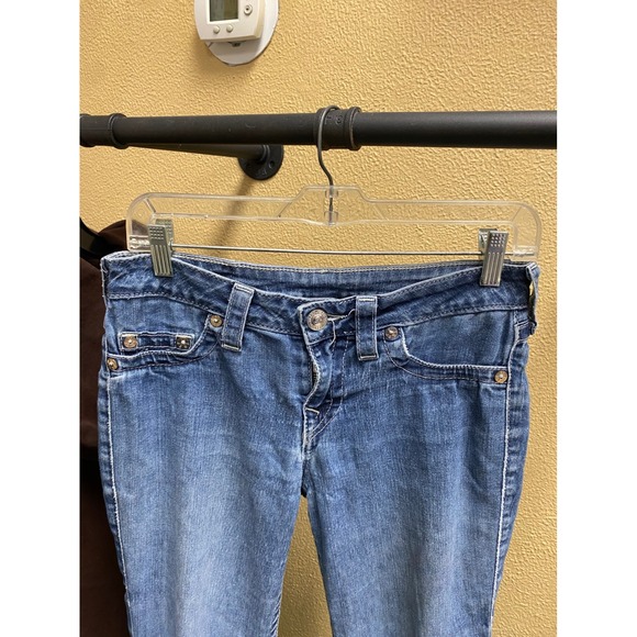 True Religion Women Joey Jeans Blue Wash Skinny Leg Distressed Size 28 - Picture 5 of 8